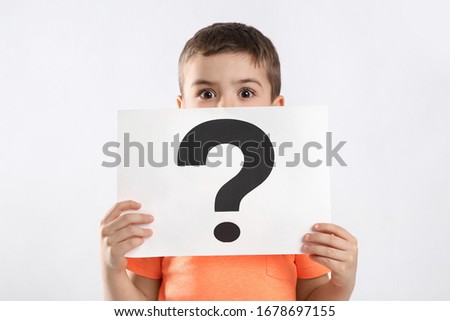 Similar – Image, Stock Photo Anonymous boy asking to stay home