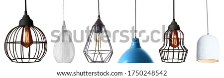 Similar – Image, Stock Photo Lights hang overhead on a clear summer evening