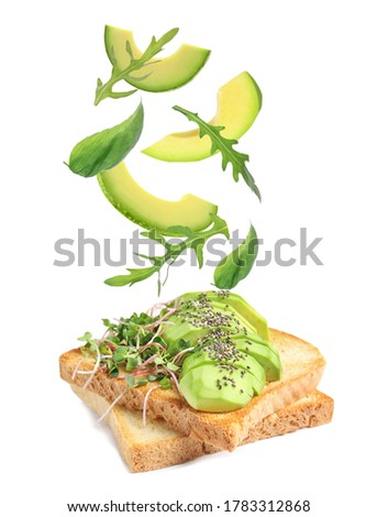 Similar – Image, Stock Photo Vegan sandwich with avocado in male hands