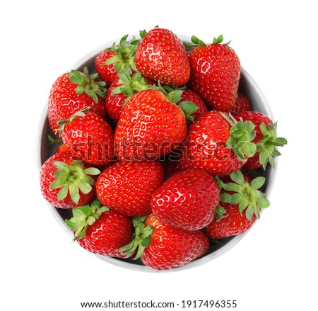 Similar – Image, Stock Photo Top view of strawberries over dark marble