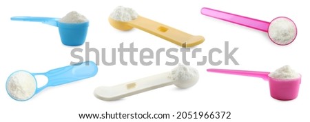 Similar – Image, Stock Photo pink plastic scoop and cleaning brush on a yellow background