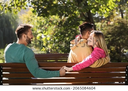 Similar – Foto Bild Polygamie? – Schlösser an einer Brücke