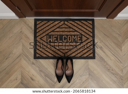 Similar – Image, Stock Photo Top view of feet on sand