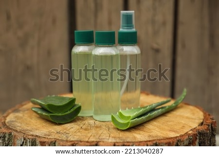 Similar – Image, Stock Photo Aloe vera spray and serum showing natural and eco-friendly beauty and body care product mockup