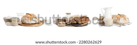 Similar – Image, Stock Photo Sourdough set to rise in a bowl, top view