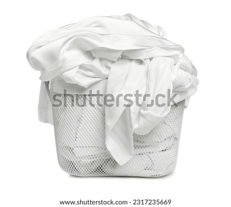 Similar – Image, Stock Photo Pile of white plastic basket at factory outdoor warehouse. Many of empty plastic basket against blue sky and white clouds. Basket for store products. Stacked of plastic crates. Cargo and shipping.