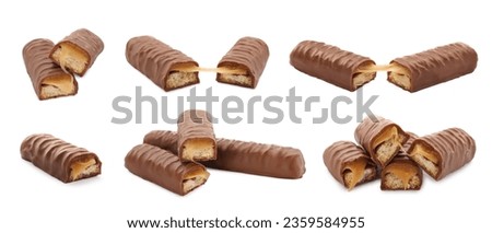 Similar – Image, Stock Photo Cookies with chocolate and nut icing