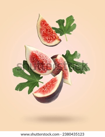 Similar – Image, Stock Photo Fresh figs in a rustic bowl on a beige linen tablecloth.