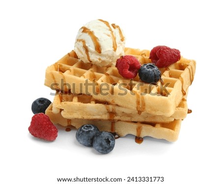 Similar – Image, Stock Photo Ice cream and waffles on plate