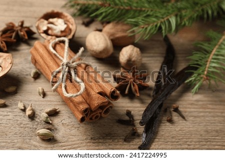 Similar – Image, Stock Photo Anise stars and various spices on rustic table