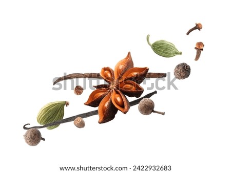 Similar – Image, Stock Photo Anise stars and various spices on rustic table