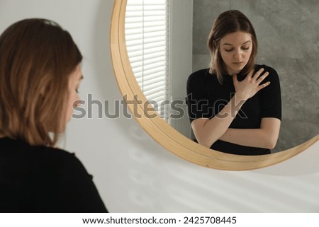 Similar – Image, Stock Photo anxiety Woman portrait