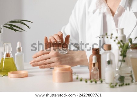 Similar – Image, Stock Photo Doctor applying a medicine during inhalation to senior man suffering from lung disease. Covid-19 or coronavirus treatment