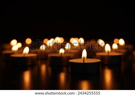 Image, Stock Photo Candles in the church pray