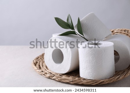 Similar – Image, Stock Photo many rolls of toilet paper stacked and hoarded