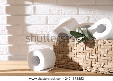 Similar – Image, Stock Photo many rolls of toilet paper stacked and hoarded