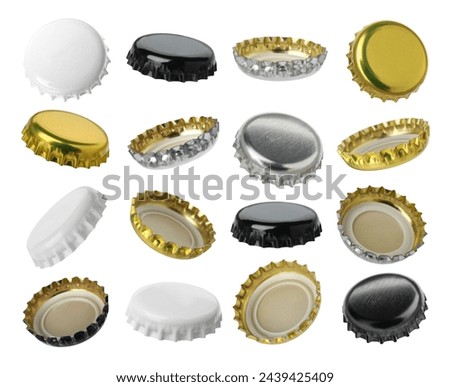 Image, Stock Photo caps in a metal bracket