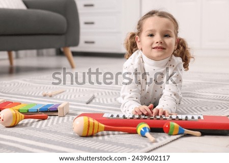 Similar – Image, Stock Photo Little girl playing in the fields