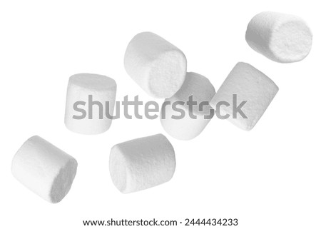 Similar – Image, Stock Photo Many colorful candies fall down in front of a black background