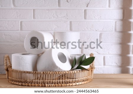 Similar – Image, Stock Photo many rolls of toilet paper stacked and hoarded