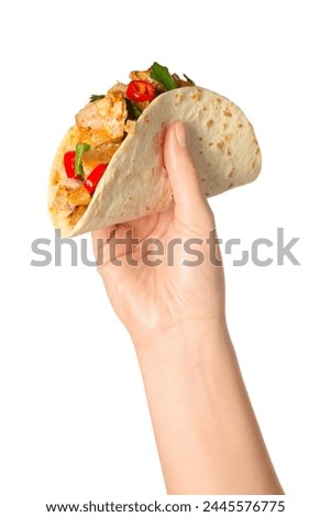 Similar – Image, Stock Photo Female Hands Holding Delicious Organic Salmon Vegetarian Burger and Homebrewed IPA Beer.