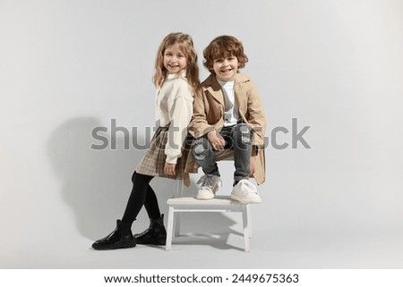 Similar – Image, Stock Photo blond Hipster girl kid holds thumbs up