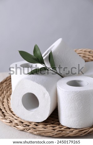 Similar – Image, Stock Photo many rolls of toilet paper stacked and hoarded