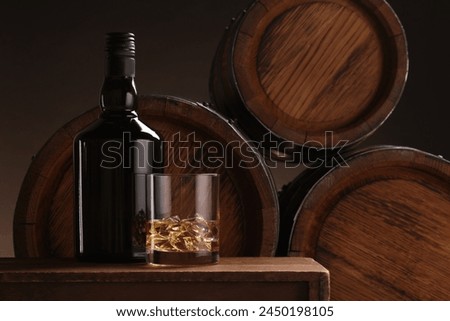 Similar – Image, Stock Photo Glass of whiskey near decanter