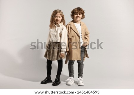 Similar – Image, Stock Photo blond Hipster girl kid holds thumbs up