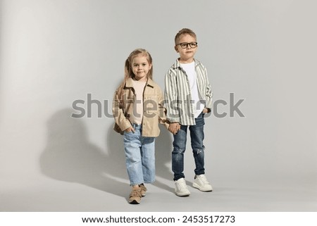 Similar – Image, Stock Photo blond Hipster girl kid holds thumbs up