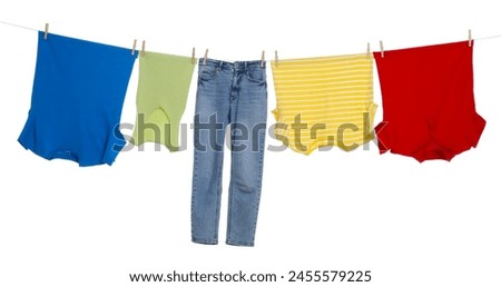 Similar – Image, Stock Photo Colorful Clothes Hanging For Sale