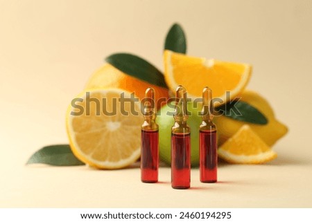 Similar – Foto Bild Vitamin C Serum Flasche mit Tropfer auf weißem Marmor Hintergrund