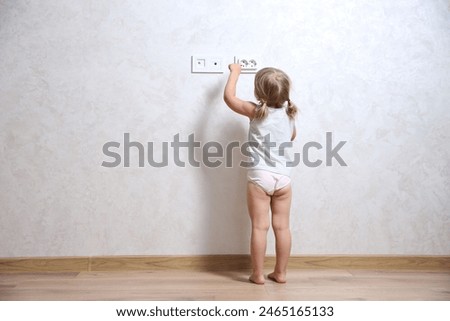 Similar – Image, Stock Photo back view of little girl looking at sea