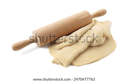 Similar – Image, Stock Photo Baker rolling out dough in kitchen