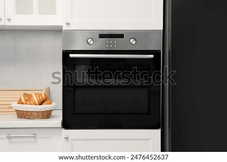 Similar – Image, Stock Photo Modern baking background with flour in bowl, eggs and ingredients on white kitchen table background, top view. Home Bake. Recipes to cookies, pie and cake