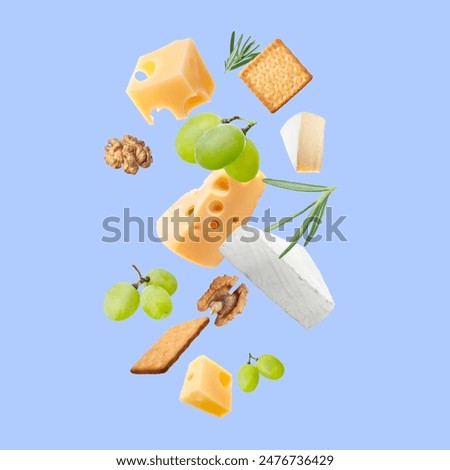 Similar – Image, Stock Photo Ingredients of a cheese burger wrapped in plastic