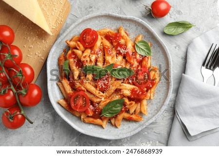 Similar – Image, Stock Photo Healthy vegetarian lunch ingredients. Tortilla wraps with fresh vegetables, avocado , olives oil and lemon on rustic wooden kitchen table , top view. Cooking preparation. Vegan food.