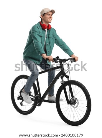 Similar – Image, Stock Photo Man cycling in a park race