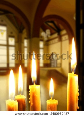 Similar – Image, Stock Photo hope Church Candle