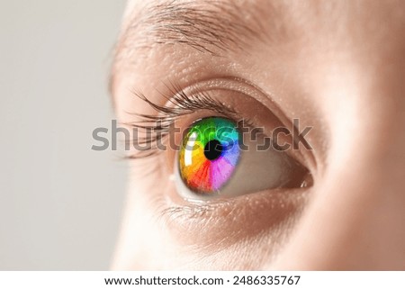 Similar – Image, Stock Photo I see it, but I cannot believe it. SHOCK. Madness is my name, you are so right when you think i’m crazy Wait a minute.