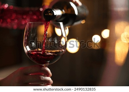 Similar – Image, Stock Photo A glass of red wine and books. Taking time for yourself.