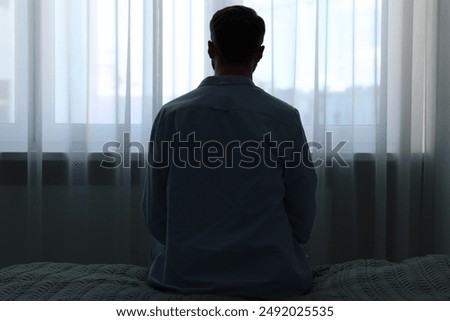 Similar – Image, Stock Photo Back view of thoughtful child with balloons in the in the forest outdoor