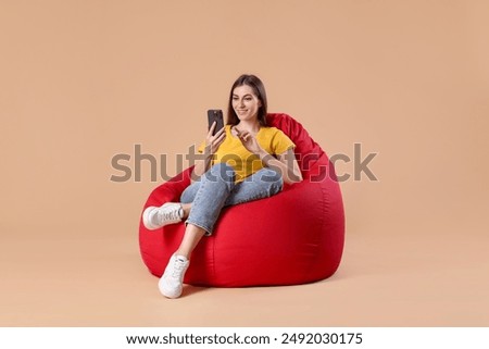 Similar – Image, Stock Photo Red chair on a construction site