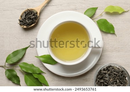 Similar – Image, Stock Photo Top view at green trees of a forest in summer.