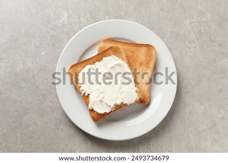 Similar – Image, Stock Photo Homemade toasted bread with fried egg, spinach and aromatic herbs