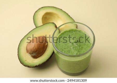 Similar – Image, Stock Photo Delicious green smoothie with frothy in glass