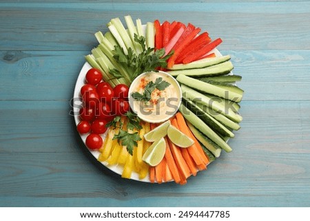 Similar – Image, Stock Photo Tasty homemade hummus on table