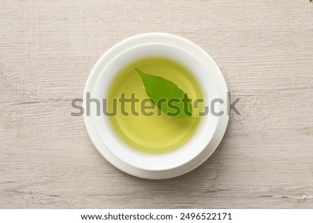 Image, Stock Photo Top view at green trees of a forest in summer.