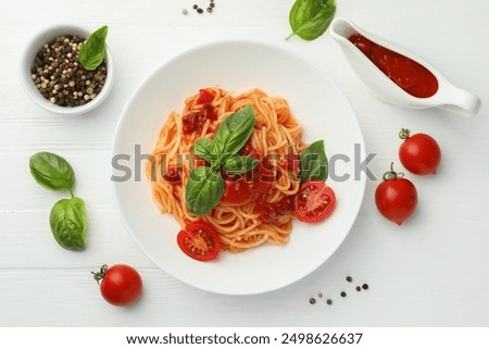 Similar – Foto Bild Zutaten für Tomaten-Erdbeersuppe auf dem Tisch