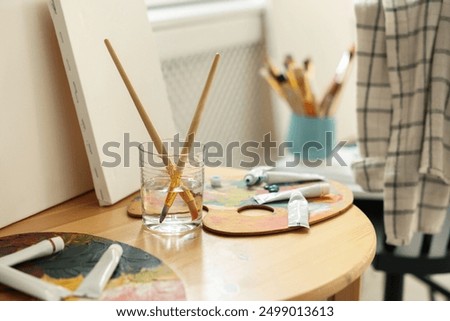 Similar – Image, Stock Photo Talented artist painting on paper